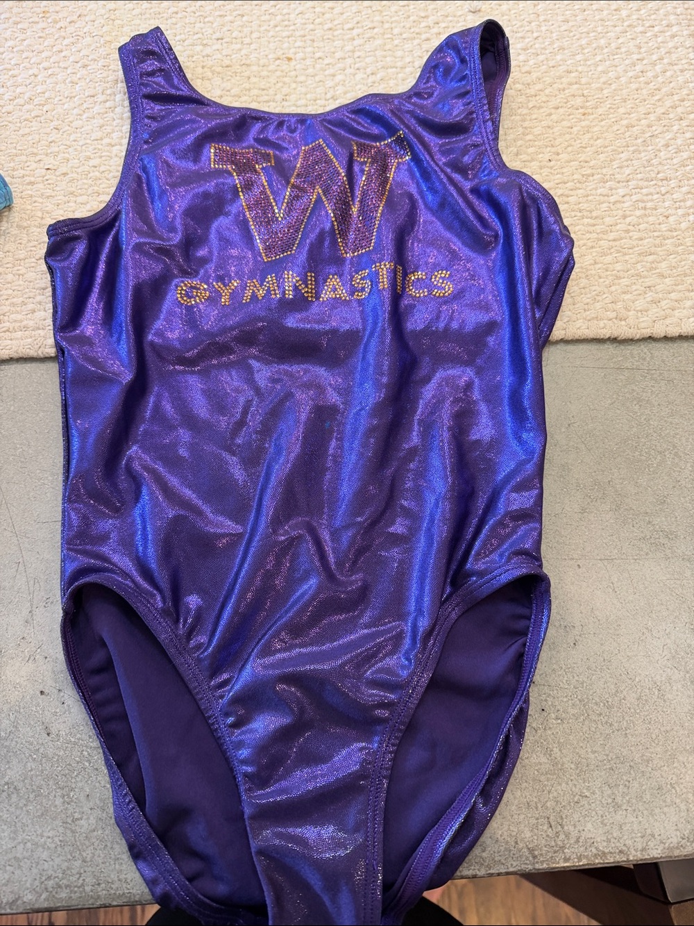 Purple Gymnastics Leotard with W Logo